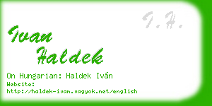 ivan haldek business card